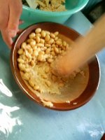Mash up soy beans