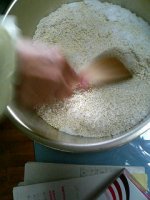 Mix rice malt with salt